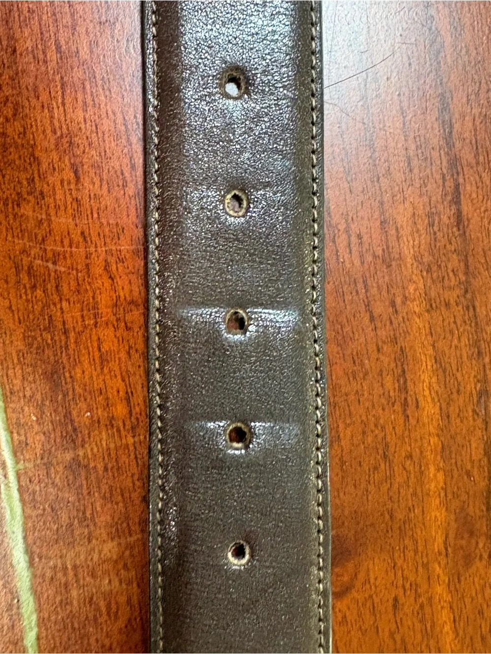 Torino Brown full grain glove, leather brass buckle Italian belt men’s size 34